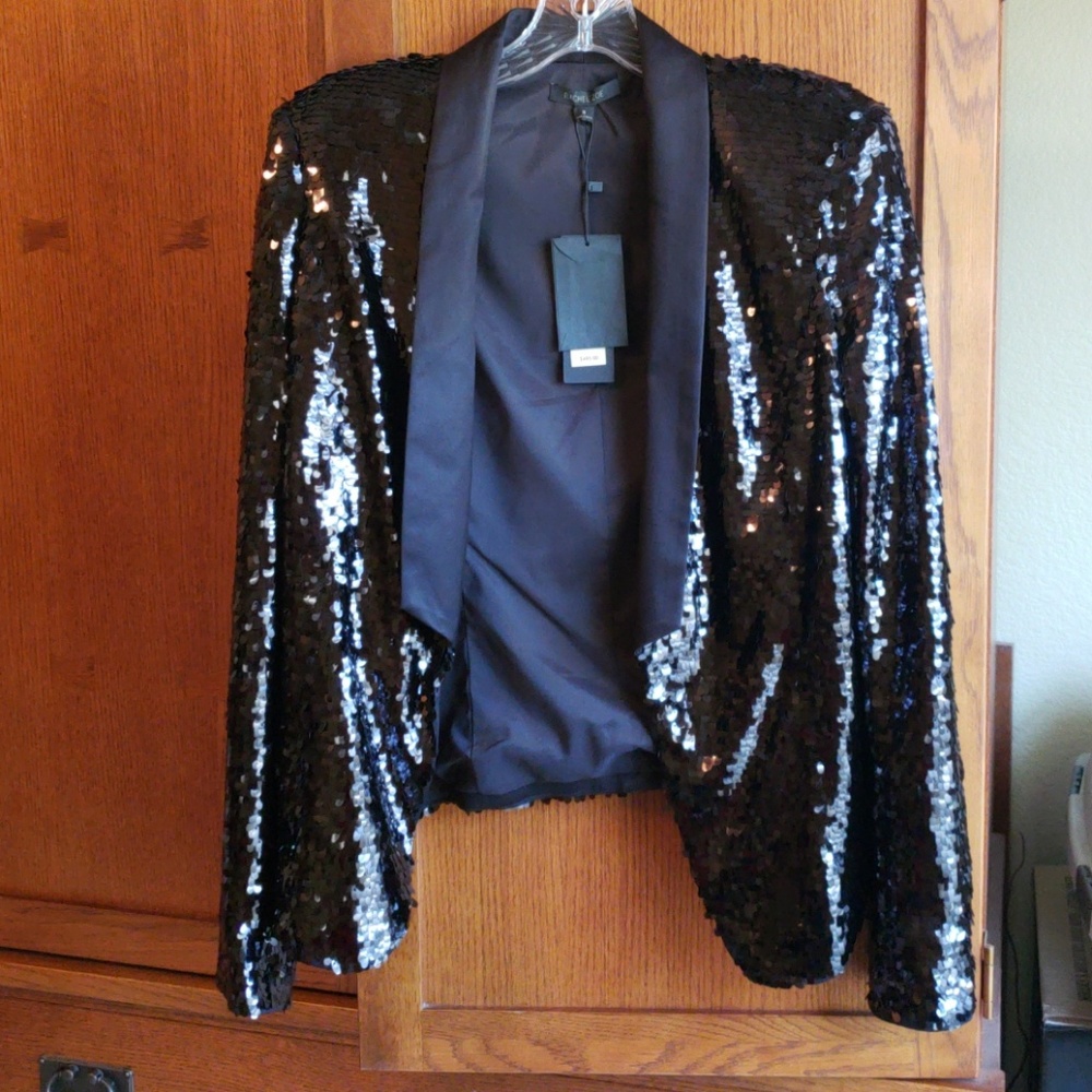 Sequin and satin jacket